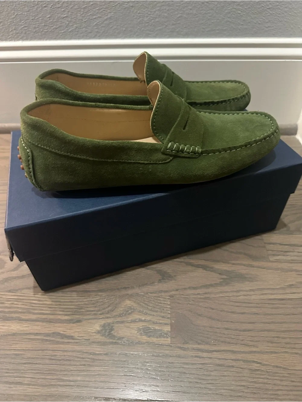 Jack Erwin Parker Green Suede Loafers for Men